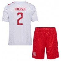 Echipament fotbal Danemarca Joachim Andersen #2 Tricou Deplasare European 2024 pentru copii maneca scurta (+ Pantaloni scurti)